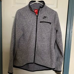Nike Unisex Gray Fleece Zip-up Large